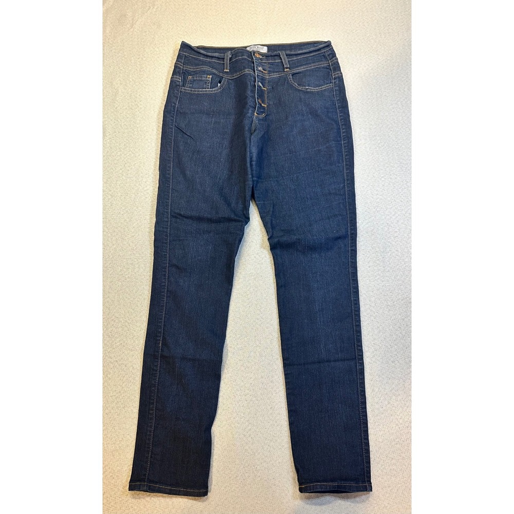 Judy Blue High Waisted Button Fly Skinny Jeans Dark Wash Indigo 13/31 8160